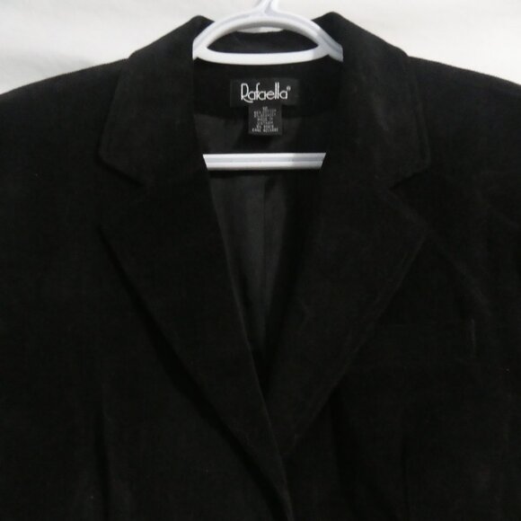 RAFAELLA | size 12 | Women's Black Corduroy / Cords Dress Jacket / Blazer - Picture 4 of 14